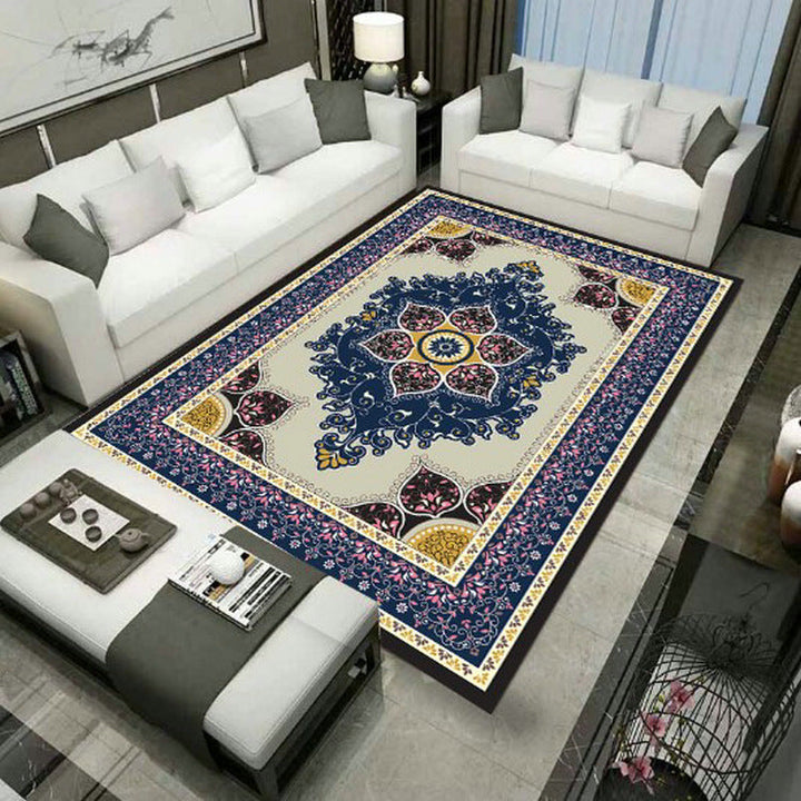 Lisslune | Large Persian rug multicolored jacquard-printed rug washable non-slip backing pet-friendly rug for the living room