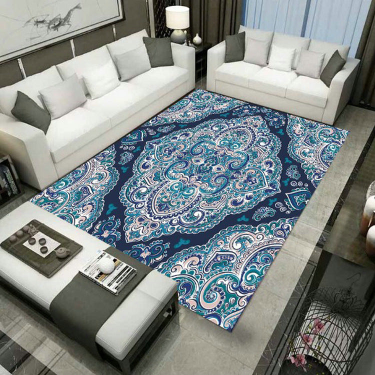 Lisslune | Large Persian rug multicolored jacquard-printed rug washable non-slip backing pet-friendly rug for the living room