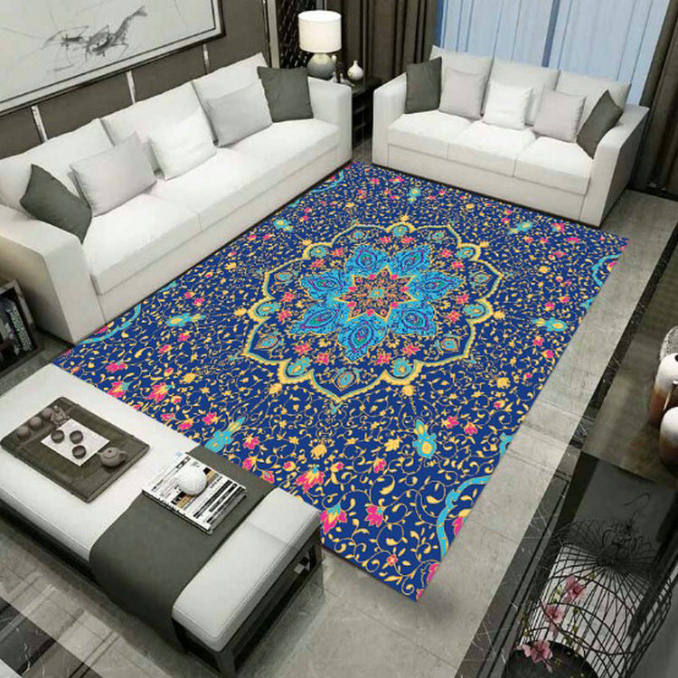 Lisslune | Large Persian rug multicolored jacquard-printed rug washable non-slip backing pet-friendly rug for the living room
