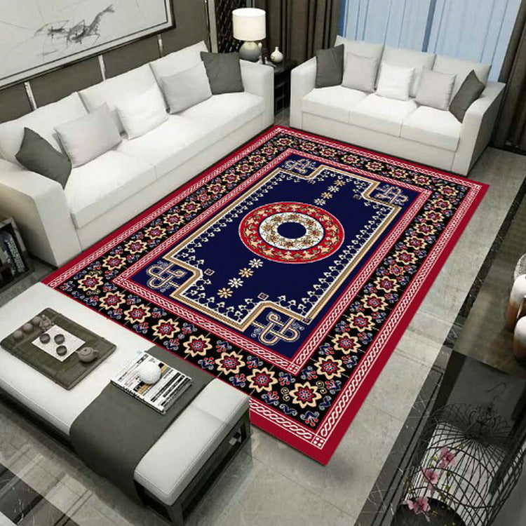 Lisslune | Large Persian rug multicolored jacquard-printed rug washable non-slip backing pet-friendly rug for the living room