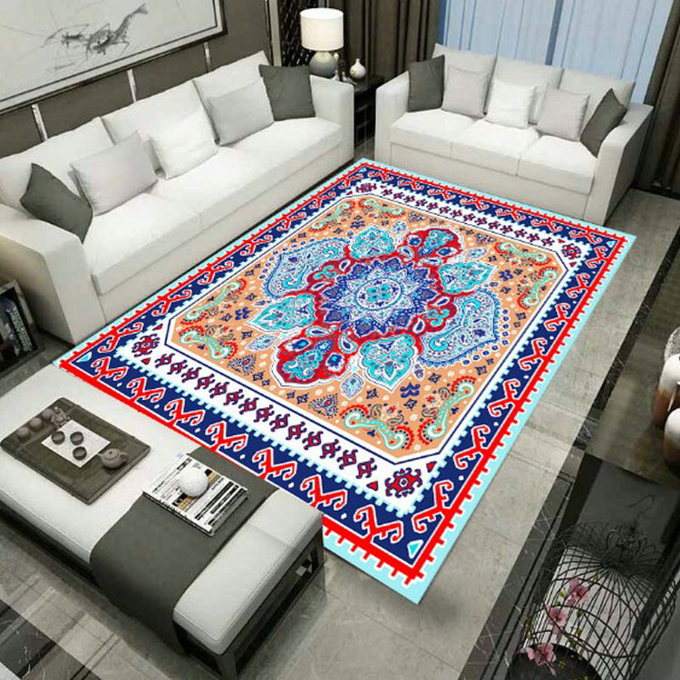 Lisslune | Large Persian rug multicolored jacquard-printed rug washable non-slip backing pet-friendly rug for the living room