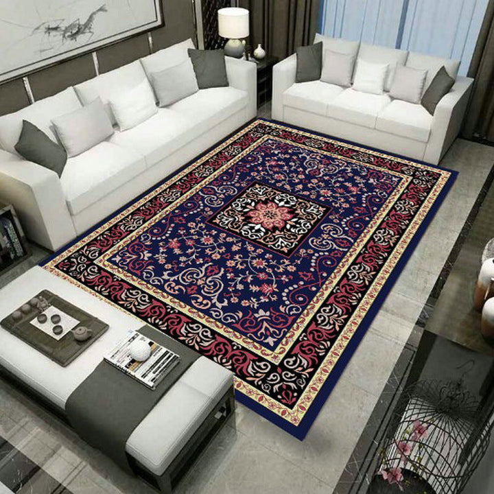 Lisslune | Large Persian rug multicolored jacquard-printed rug washable non-slip backing pet-friendly rug for the living room