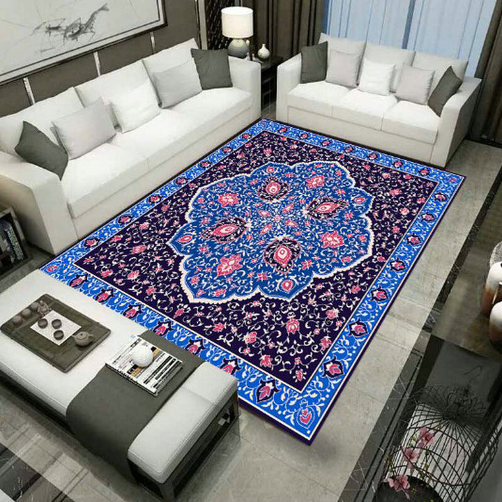 Lisslune | Large Persian rug multicolored jacquard-printed rug washable non-slip backing pet-friendly rug for the living room