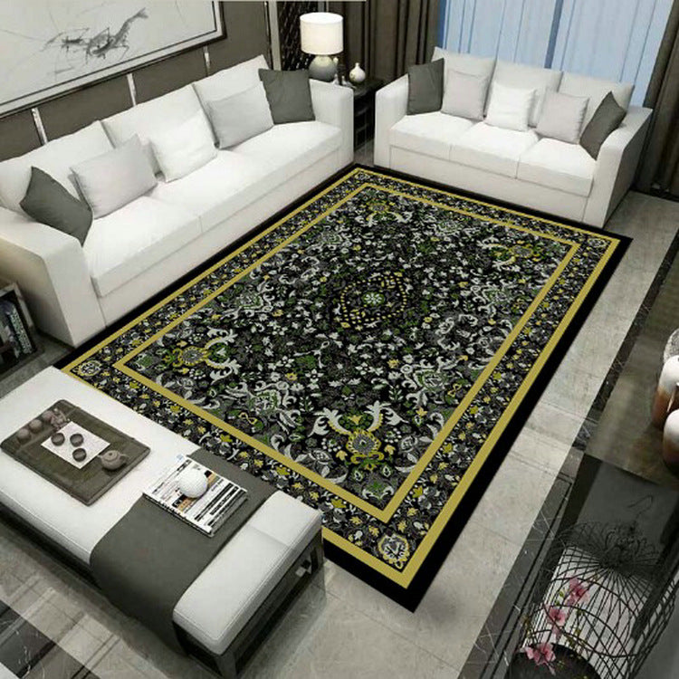 Lisslune | Large Persian rug multicolored jacquard-printed rug washable non-slip backing pet-friendly rug for the living room