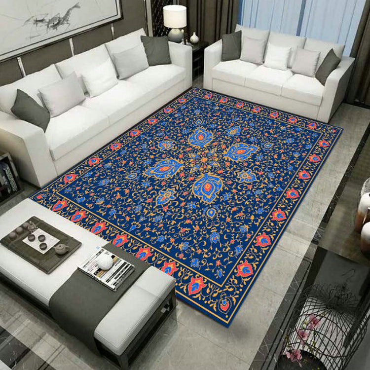 Lisslune | Large Persian rug multicolored jacquard-printed rug washable non-slip backing pet-friendly rug for the living room