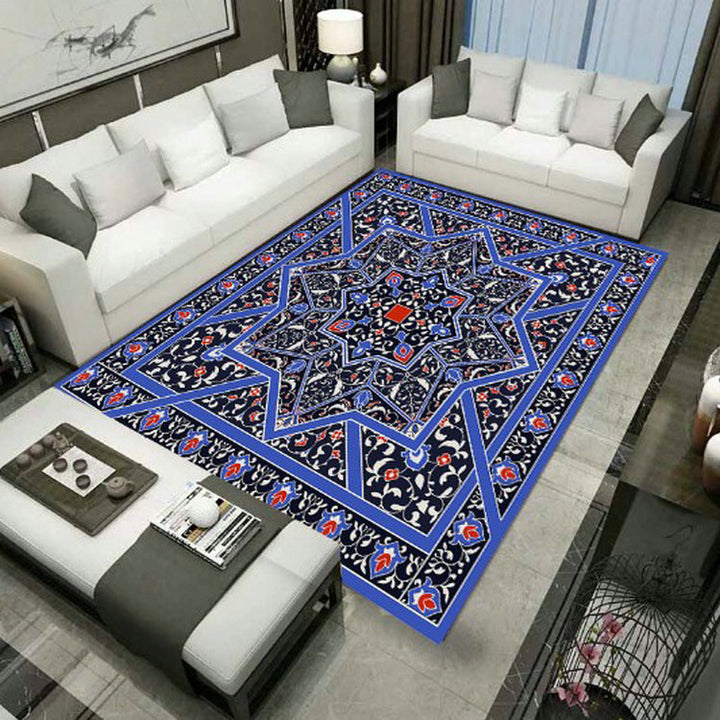 Lisslune | Large Persian rug multicolored jacquard-printed rug washable non-slip backing pet-friendly rug for the living room