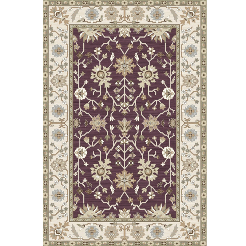 Lisslune | Washed Jacquard Print Rug Multicolor Persian Rug Synthetic Non-slip Washable Stain-resistant Rug for Tearoom
