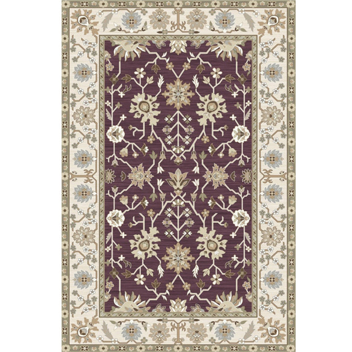 Lisslune | Washed Jacquard Print Rug Multicolor Persian Rug Synthetic Non-slip Washable Stain-resistant Rug for Tearoom