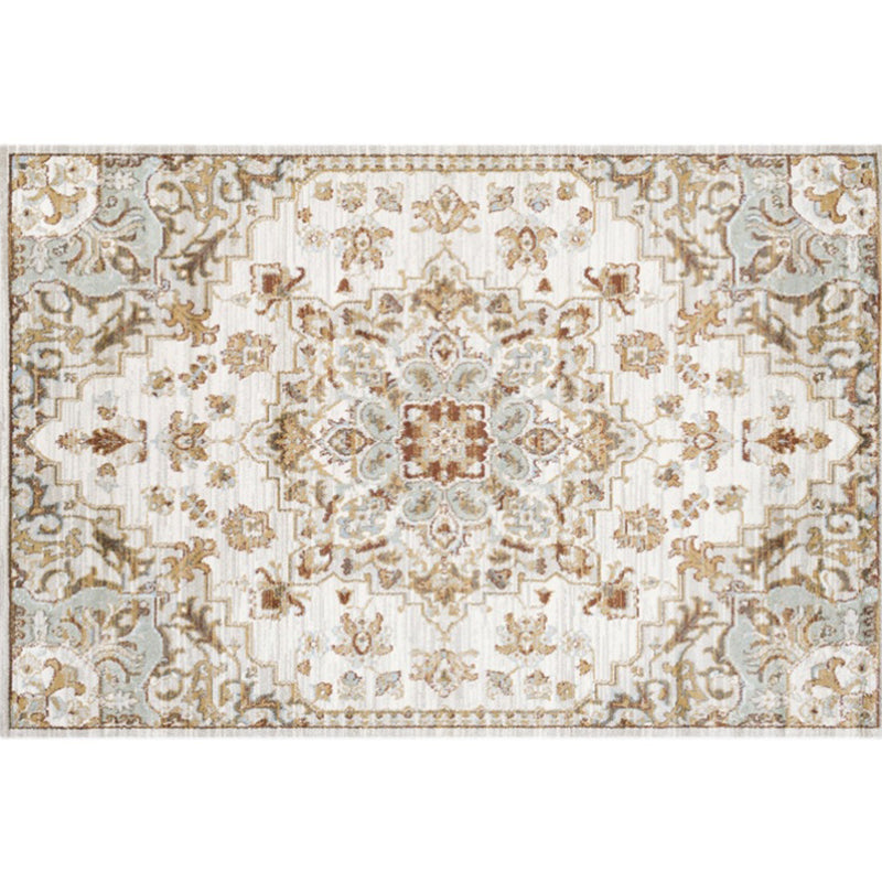 Lisslune | Washed Jacquard Print Rug Multicolor Persian Rug Synthetic Non-slip Washable Stain-resistant Rug for Tearoom