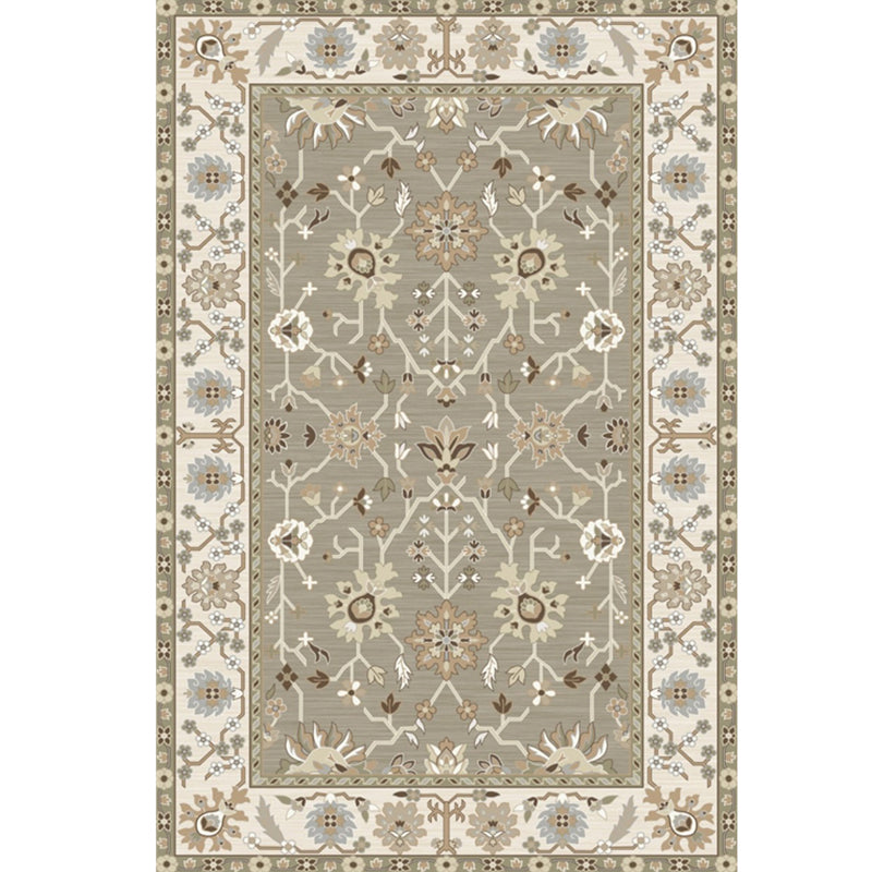 Lisslune | Washed Jacquard Print Rug Multicolor Persian Rug Synthetic Non-slip Washable Stain-resistant Rug for Tearoom