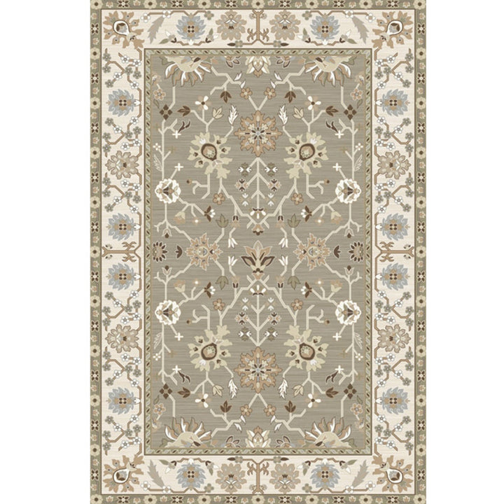 Lisslune | Washed Jacquard Print Rug Multicolor Persian Rug Synthetic Non-slip Washable Stain-resistant Rug for Tearoom