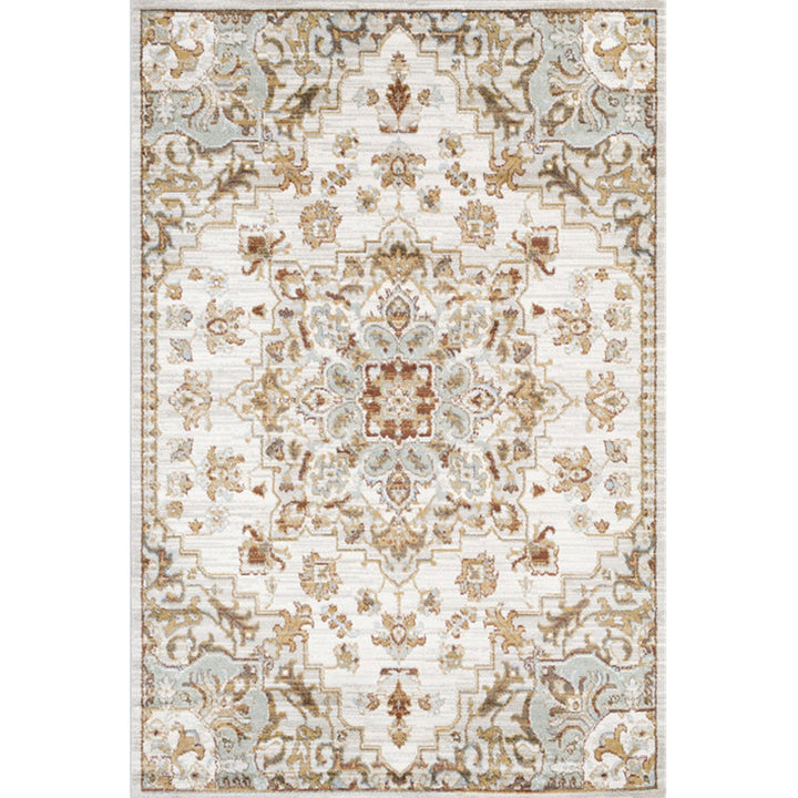 Lisslune | Washed Jacquard Print Rug Multicolor Persian Rug Synthetic Non-slip Washable Stain-resistant Rug for Tearoom