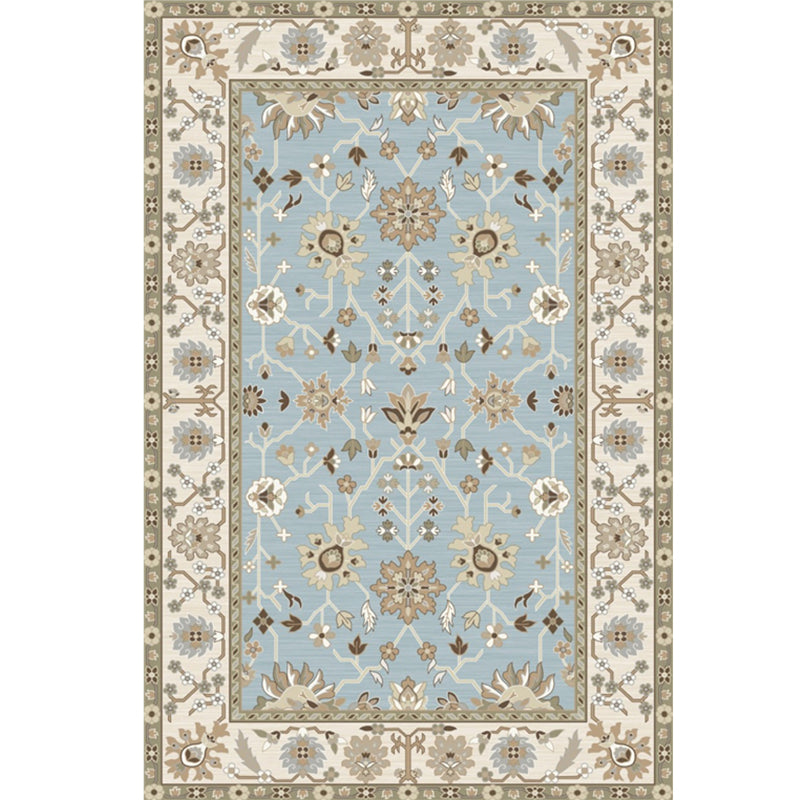 Lisslune | Washed Jacquard Print Rug Multicolor Persian Rug Synthetic Non-slip Washable Stain-resistant Rug for Tearoom