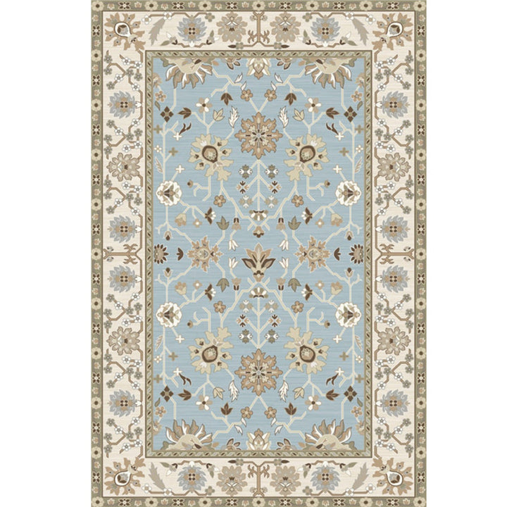 Lisslune | Washed Jacquard Print Rug Multicolor Persian Rug Synthetic Non-slip Washable Stain-resistant Rug for Tearoom