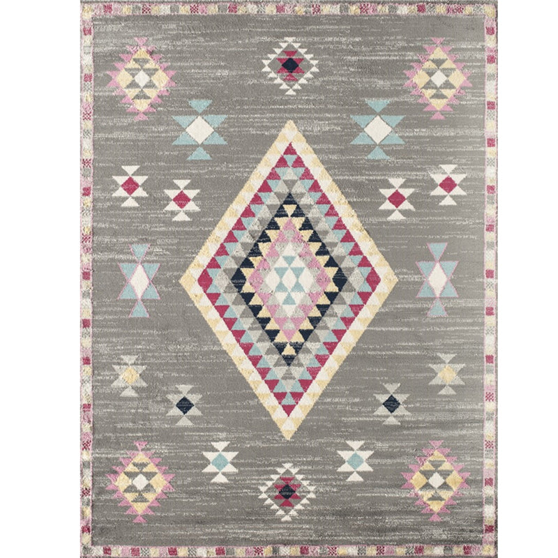 Lisslune | Washed Jacquard Print Rug Multicolor Persian Rug Synthetic Non-slip Washable Stain-resistant Rug for Tearoom