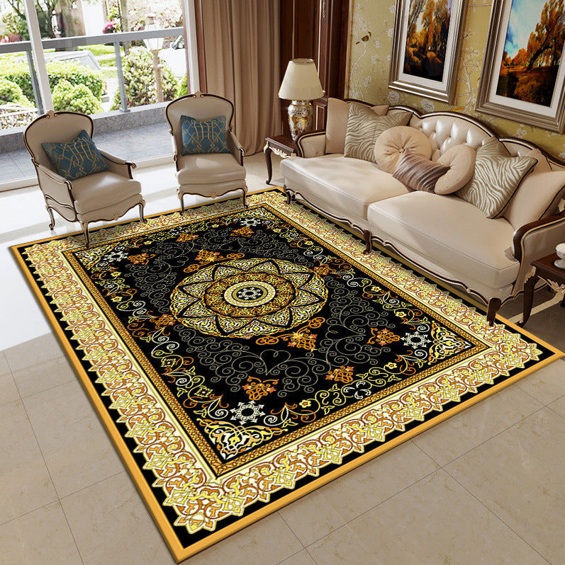 Lisslune | Traditional Multicolored Moroccan Carpet Polypropylene Floral Carpet Non-Slip Backing Pet Friendly Stain Resistant Carpet for Living Room