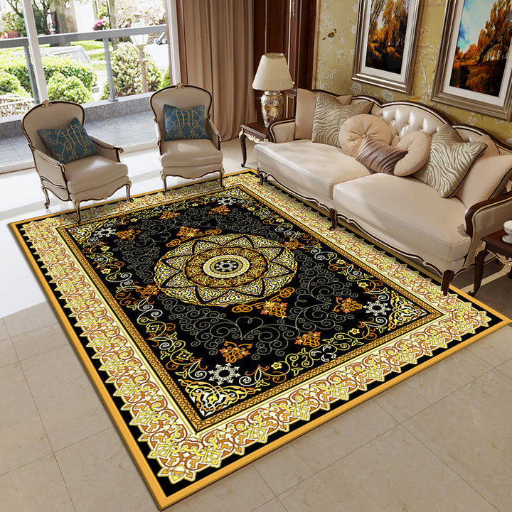 Lisslune | Traditional Multicolored Moroccan Carpet Polypropylene Floral Carpet Non-Slip Backing Pet Friendly Stain Resistant Carpet for Living Room