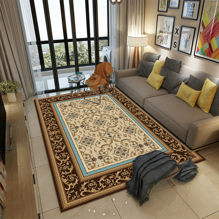Lisslune | Moroccan Style Bedroom Rug Multicolor Floral Pattern Rug Polyester Washable Pet Friendly Non-Slip Back Rug