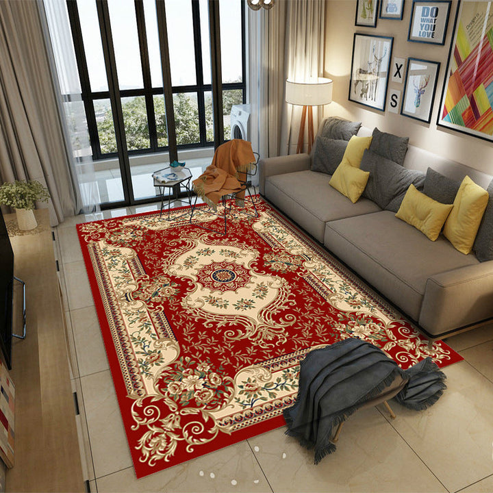 Lisslune | Moroccan Style Bedroom Rug Multicolor Floral Pattern Rug Polyester Washable Pet Friendly Non-Slip Back Rug