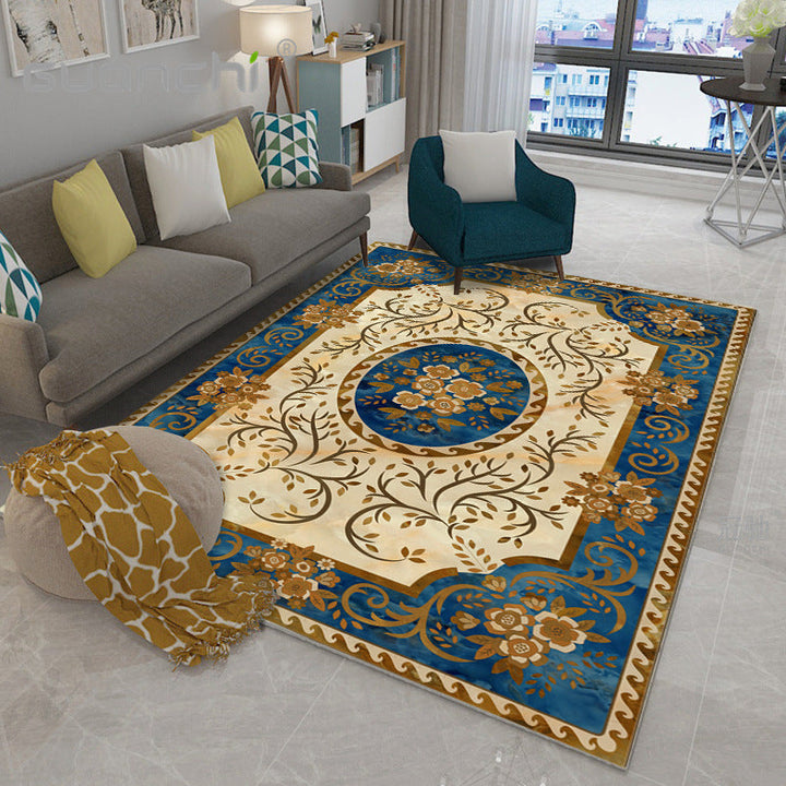 Lisslune | Moroccan Style Bedroom Rug Multicolor Floral Pattern Rug Polyester Washable Pet Friendly Non-Slip Back Rug