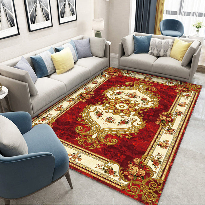Lisslune | Moroccan Style Bedroom Rug Multicolor Floral Pattern Rug Polyester Washable Pet Friendly Non-Slip Back Rug