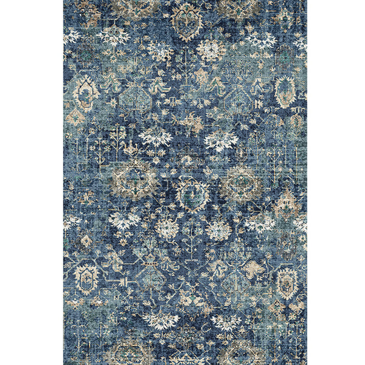 Lisslune | Moroccan Style Print Carpet Multicolor Polyester Carpet Non-Slip Pet-Friendly Machine Washable Carpet for Living Room