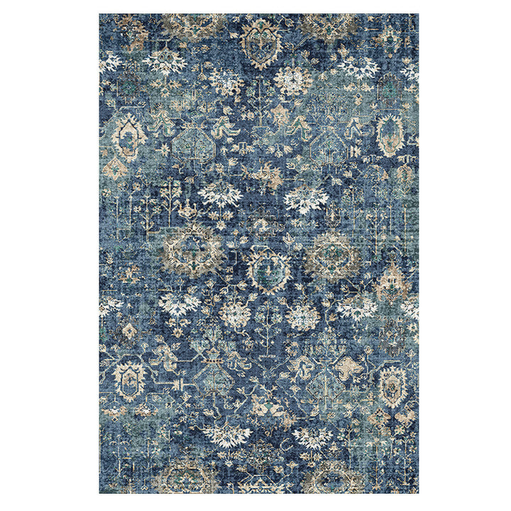 Lisslune | Moroccan Style Print Carpet Multicolor Polyester Carpet Non-Slip Pet-Friendly Machine Washable Carpet for Living Room