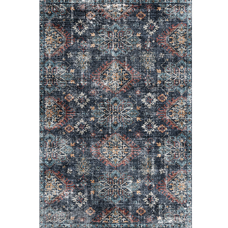 Lisslune | Moroccan Style Print Carpet Multicolor Polyester Carpet Non-Slip Pet-Friendly Machine Washable Carpet for Living Room