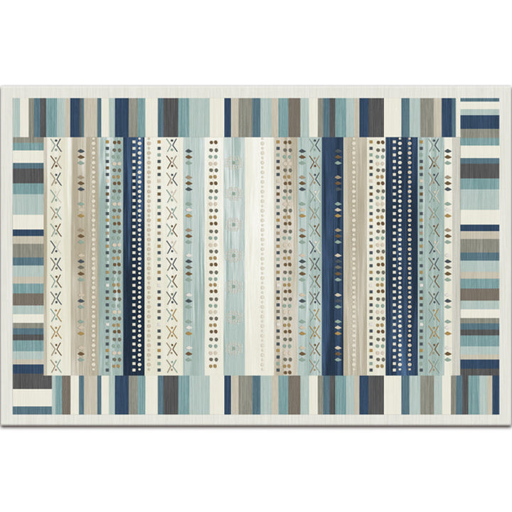 Lisslune | Beautiful Moroccan Rug Multicolored symmetrical printed carpet non-slip machine washable pet-friendly rug for the room