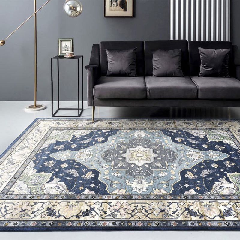 Lisslune | Beautiful Moroccan Rug Multicolored symmetrical printed carpet non-slip machine washable pet-friendly rug for the room