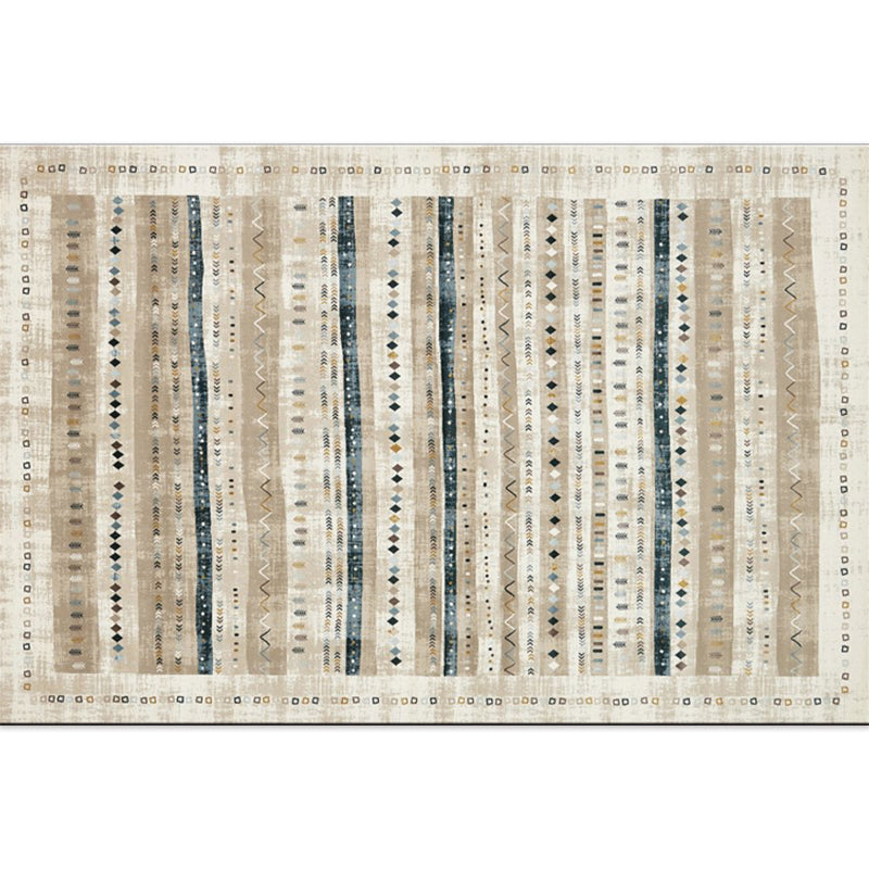 Lisslune | Beautiful Moroccan Rug Multicolored symmetrical printed carpet non-slip machine washable pet-friendly rug for the room