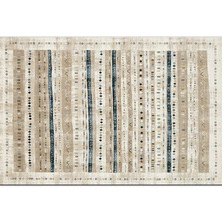Lisslune | Beautiful Moroccan Rug Multicolored symmetrical printed carpet non-slip machine washable pet-friendly rug for the room