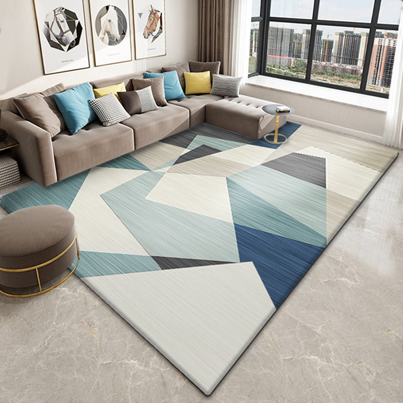 Lisslune | Nice 3D Effect Triangle Rug Multicolor Contemporary Rug Polypropylene Machine Washable Pet Friendly Non-Slip Rug for Home