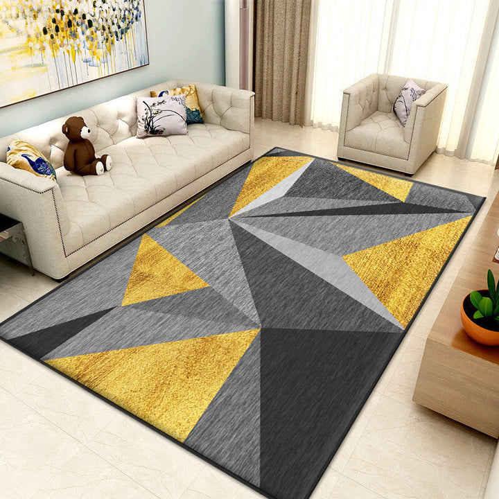 Lisslune | Nice 3D Effect Triangle Rug Multicolor Contemporary Rug Polypropylene Machine Washable Pet Friendly Non-Slip Rug for Home