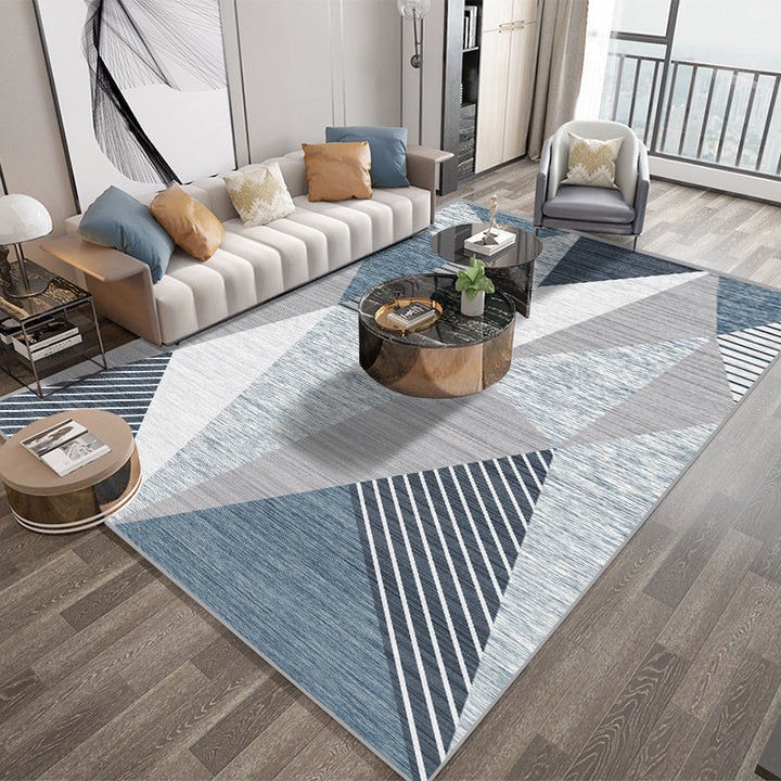 Lisslune | Nice 3D Effect Triangle Rug Multicolor Contemporary Rug Polypropylene Machine Washable Pet Friendly Non-Slip Rug for Home