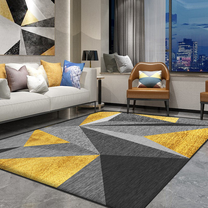 Lisslune | Nice 3D Effect Triangle Rug Multicolor Contemporary Rug Polypropylene Machine Washable Pet Friendly Non-Slip Rug for Home