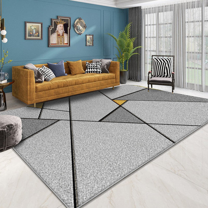 Lisslune | Nice 3D Effect Triangle Rug Multicolor Contemporary Rug Polypropylene Machine Washable Pet Friendly Non-Slip Rug for Home