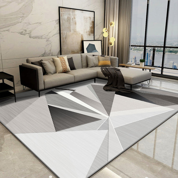 Lisslune | Nice 3D Effect Triangle Rug Multicolor Contemporary Rug Polypropylene Machine Washable Pet Friendly Non-Slip Rug for Home
