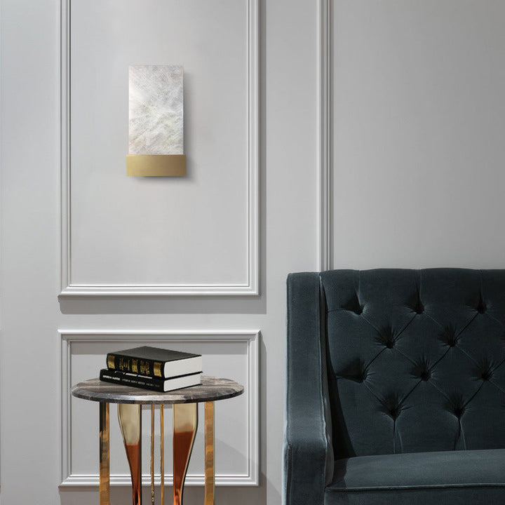 Lisslune | Nordic Style Right Shade Wall Lamp Mica Single Living Room Wall Mounted Light