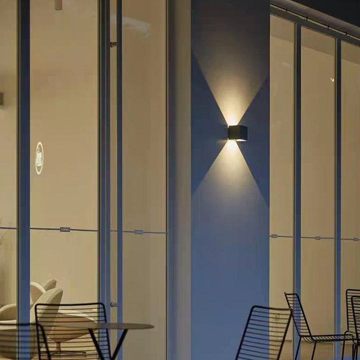 Lisslune | Square-shaped cement LED wall lighting minimalist gray wall lamp for the living room