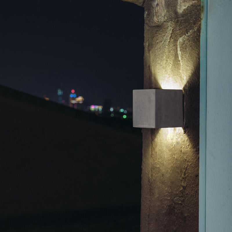 Lisslune | Square-shaped cement LED wall lighting minimalist gray wall lamp for the living room