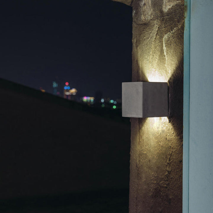 Lisslune | Square-shaped cement LED wall lighting minimalist gray wall lamp for the living room