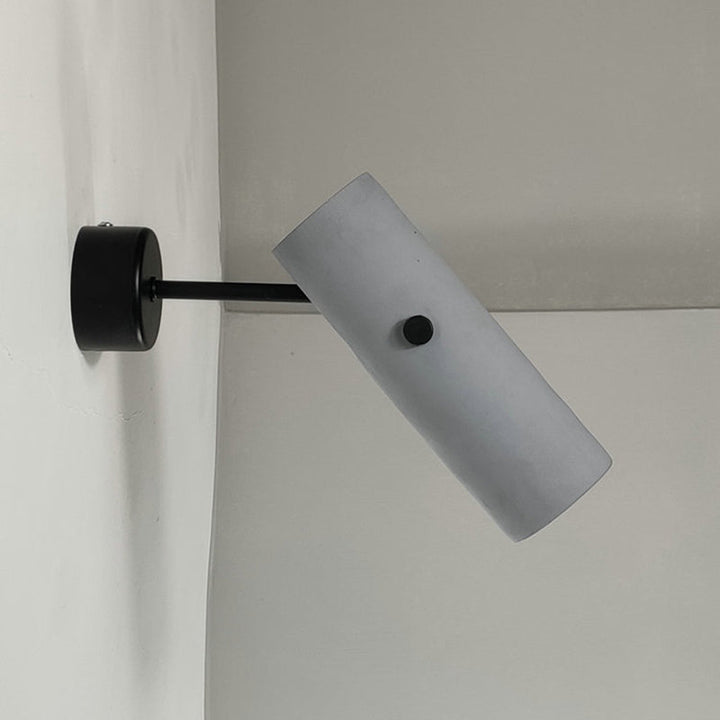 Lisslune | Cement Cylinder Wall Lighting Nordic Style Single Bulb Gray Rotatable Wall Recessed Light