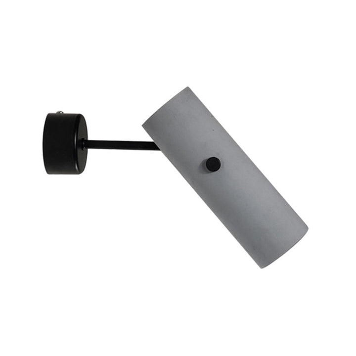 Lisslune | Cement Cylinder Wall Lighting Nordic Style Single Bulb Gray Rotatable Wall Recessed Light