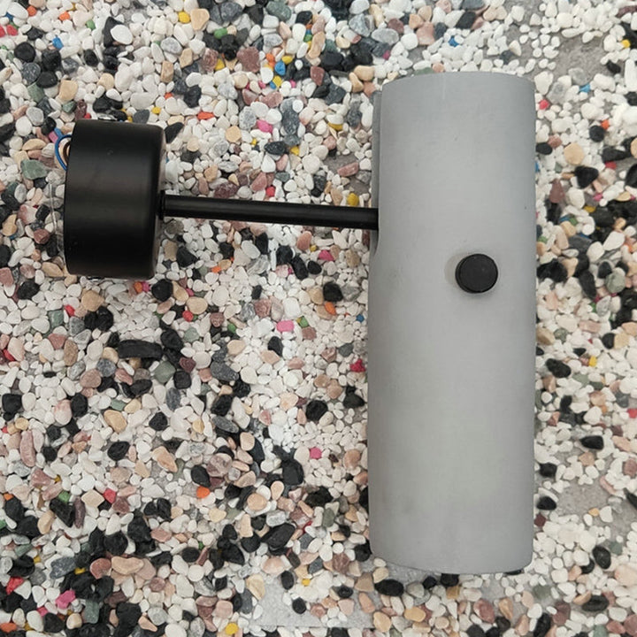 Lisslune | Cement Cylinder Wall Lighting Nordic Style Single Bulb Gray Rotatable Wall Recessed Light