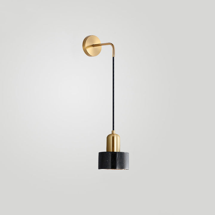 Lisslune | Drum-shaped Living Room Wall-mounted Lamp Marble Simplicity LED Wall Lighting Fixture