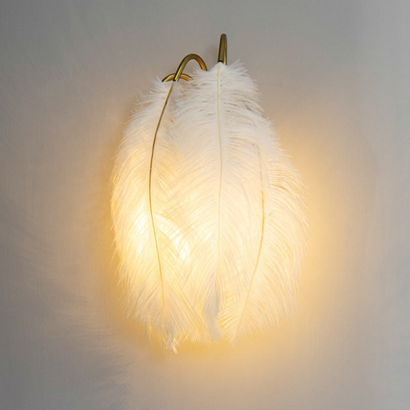Lisslune | Gold Curves Wall Light Simplicity Single Bulb Spring Wall Lamp for Bedside