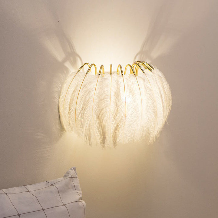 Lisslune | Gold Curves Wall Light Simplicity Single Bulb Spring Wall Lamp for Bedside