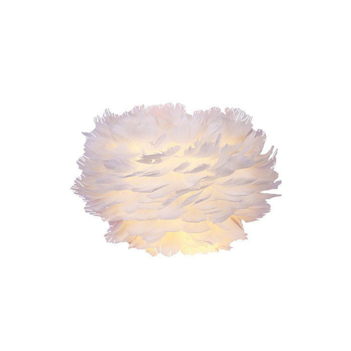 Lisslune | Blooming Flower Feathers Wall Light Nordic Style 1 Bulb White Wall Light for the Girls' Room