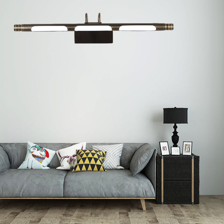 Skørter | Bronze Extended Wall Lamp Classic Metal LED Bathroom Scone Lamp in White/Warm Light, 21"/26" B